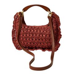 TWINSET BORSA LA COROLLE RAFIA CROCHET 261TD8300 13332 BORDEAUX
