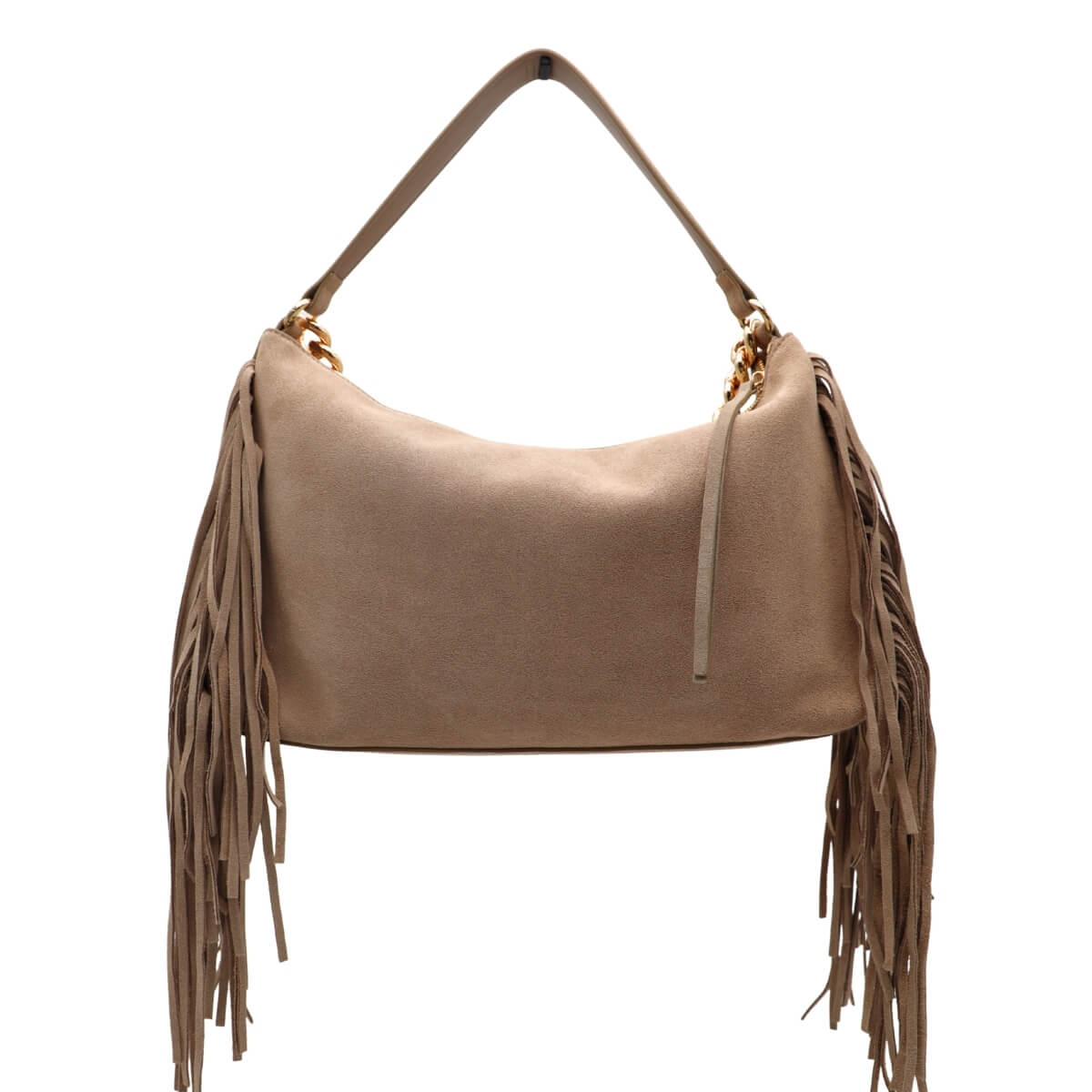 Borsa Twinset Liliane beige in pelle elegante con frange
