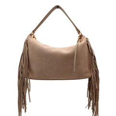 Borsa Twinset Liliane beige in pelle elegante con frange