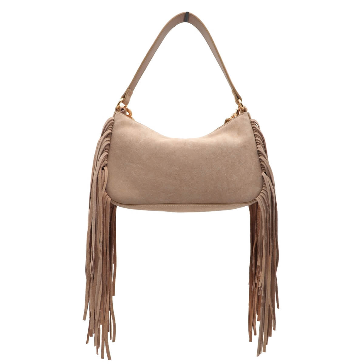 Borsa Twinset Liliane beige in vera pelle elegante con frange