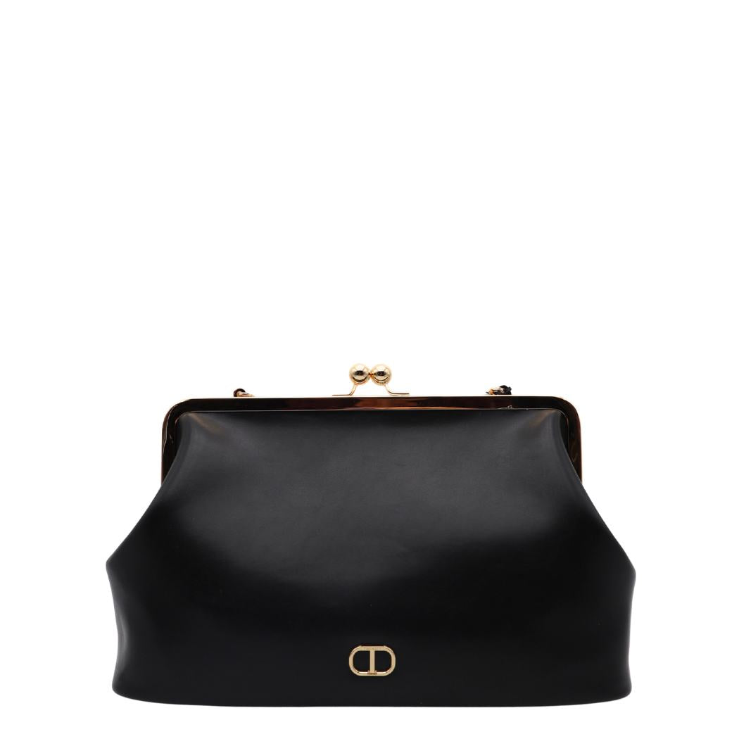 Borsa TWINSET Passepartout TD8330 Nero vista frontale su sfondo bianco.