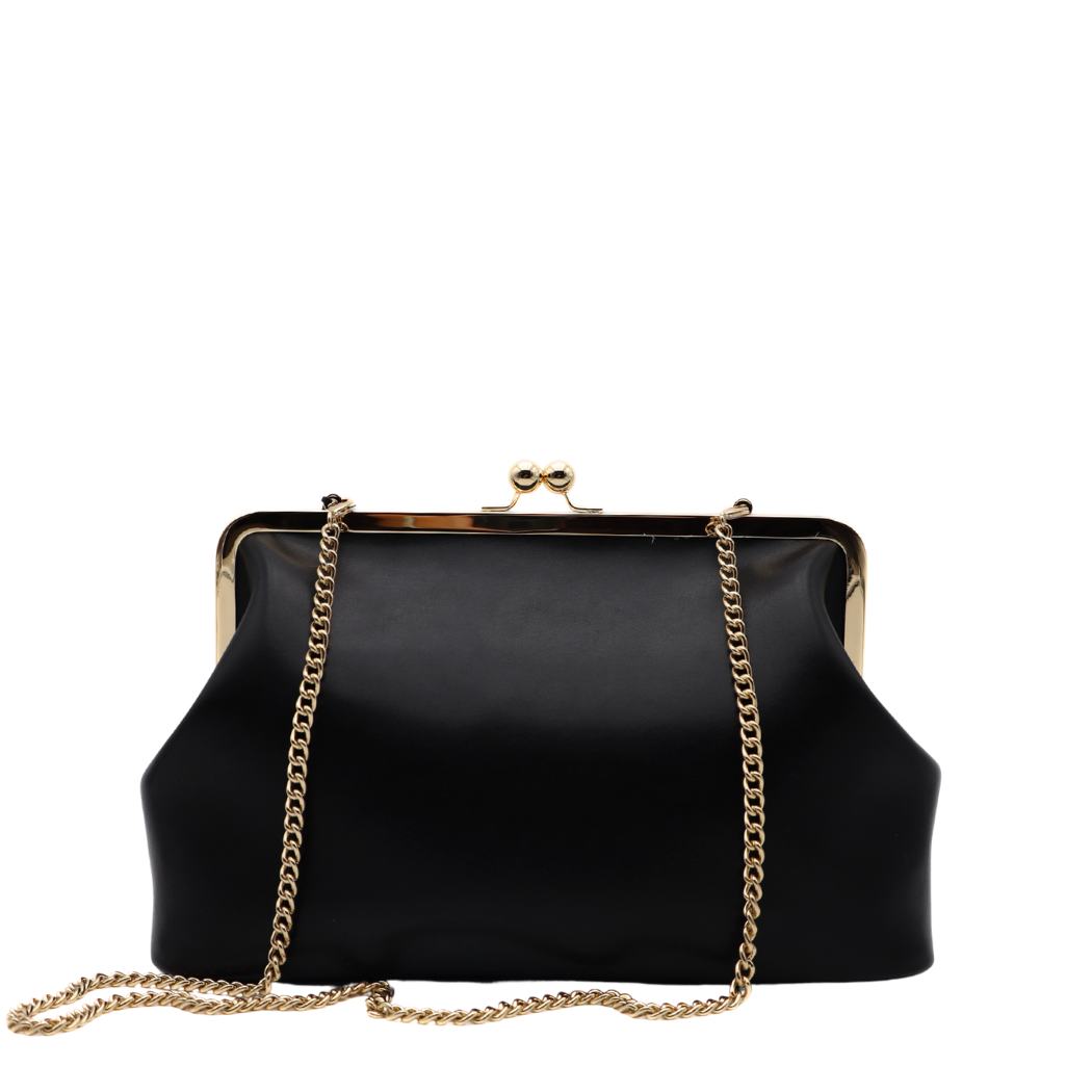 Borsa TWINSET Passepartout TD8330 Nero vista frontale su sfondo bianco.