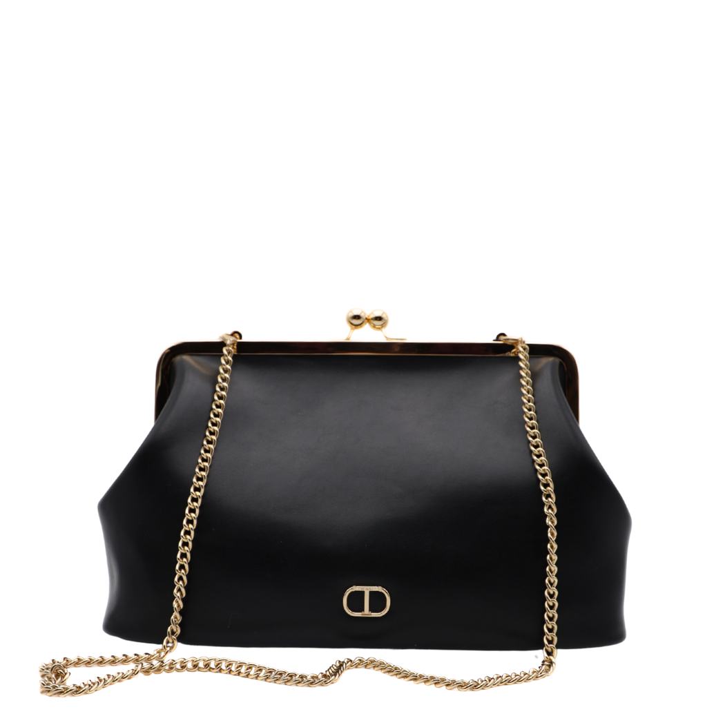 Borsa TWINSET Passepartout TD8330 Nero vista frontale su sfondo bianco.