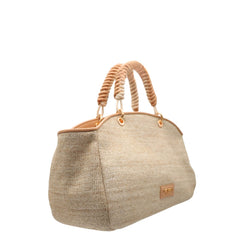 Borsa tote Twinset beige in rafia elegante.