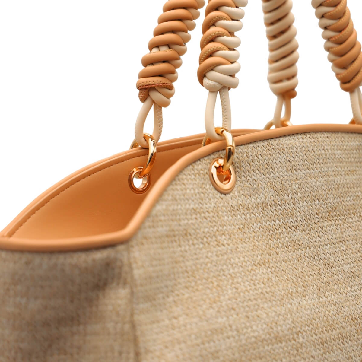 Dettaglio del manico della Borsa tote Twinset beige