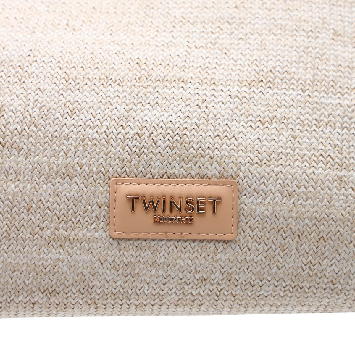 Dettaglio logo Borsa tote Twinset beige 