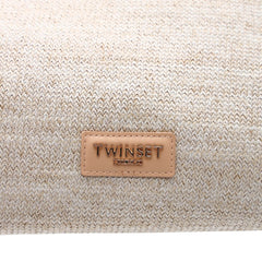 Dettaglio logo Borsa tote Twinset beige 