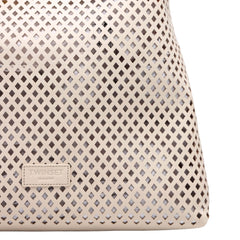 Borsa tote bianca Twinset elegante in pelle di qualità laserata