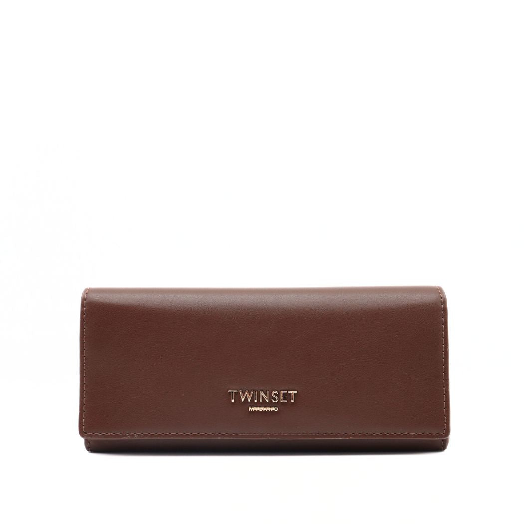TWINSET PORTAFOGLIO BASIC MODERN TD8390 11054 MARRONE