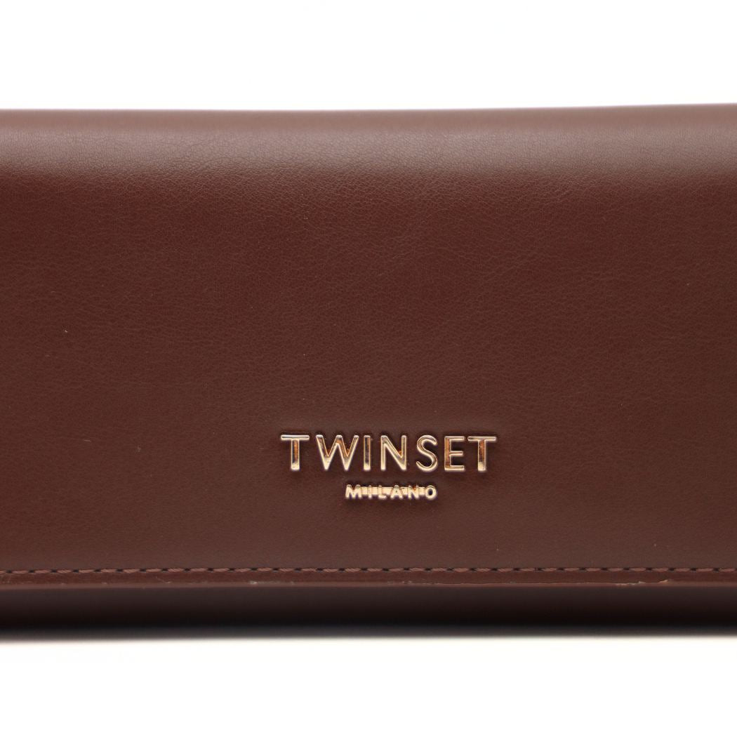TWINSET PORTAFOGLIO BASIC MODERN TD8390 11054 MARRONE