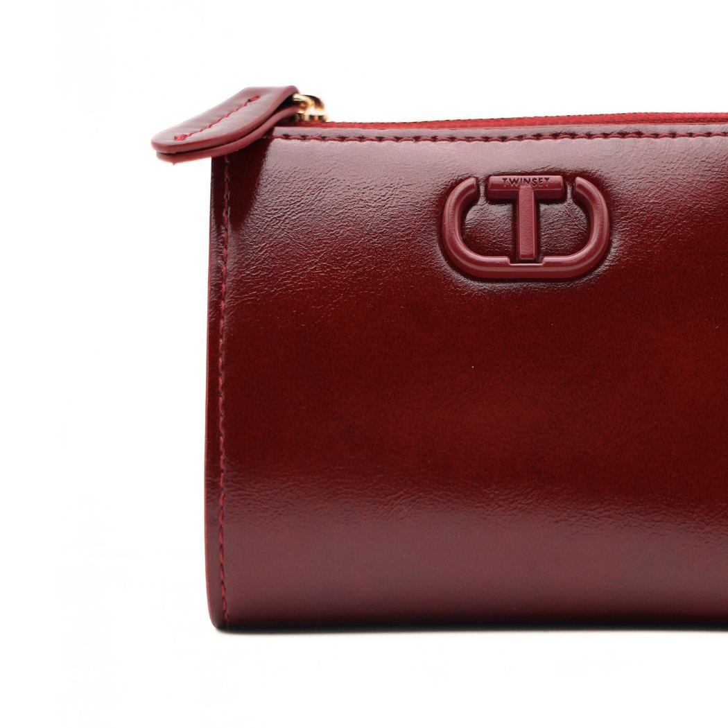 TWINSET PORTAFOGLIO GLOSSY TB7084 BORDEAUX