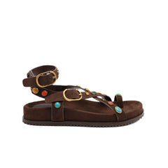 TWINSET SANDALO 261TGT066 12110 BORCHIE MARRONE