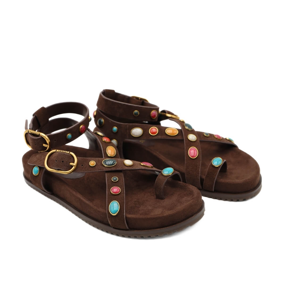 TWINSET SANDALO 261TGT066 12110 BORCHIE MARRONE