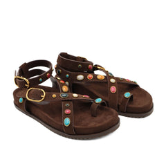 TWINSET SANDALO 261TGT066 12110 BORCHIE MARRONE