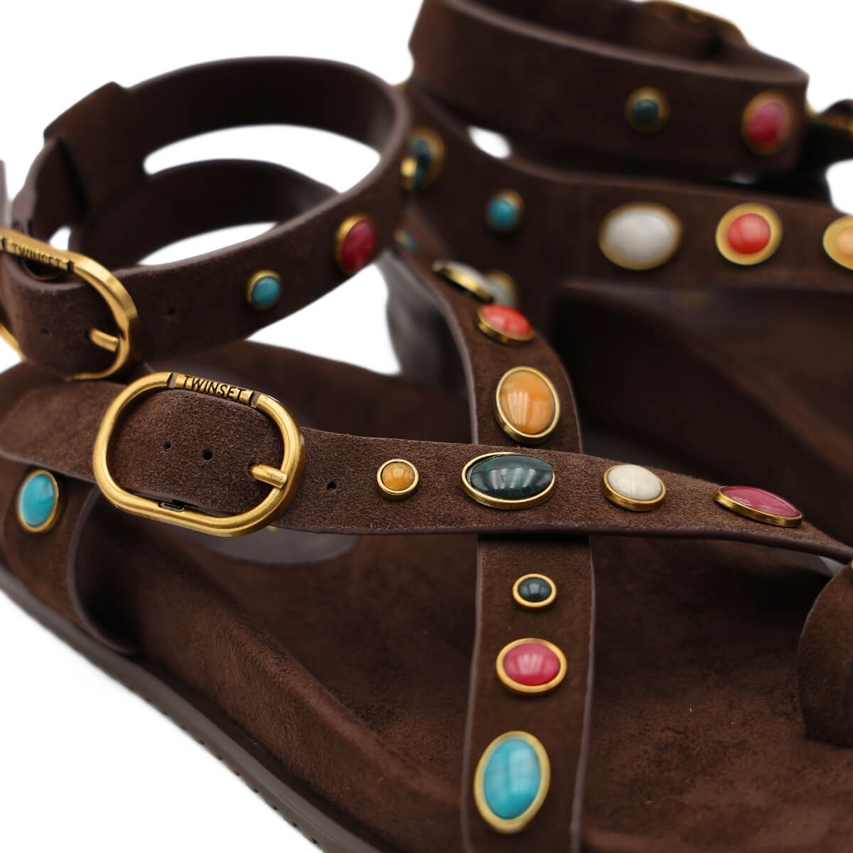 TWINSET SANDALO 261TGT066 12110 BORCHIE MARRONE