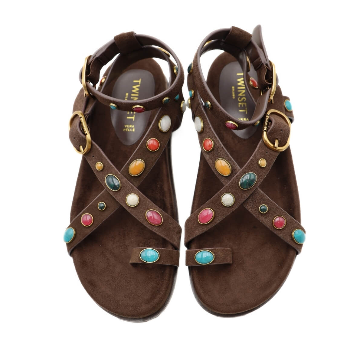 TWINSET SANDALO 261TGT066 12110 BORCHIE MARRONE