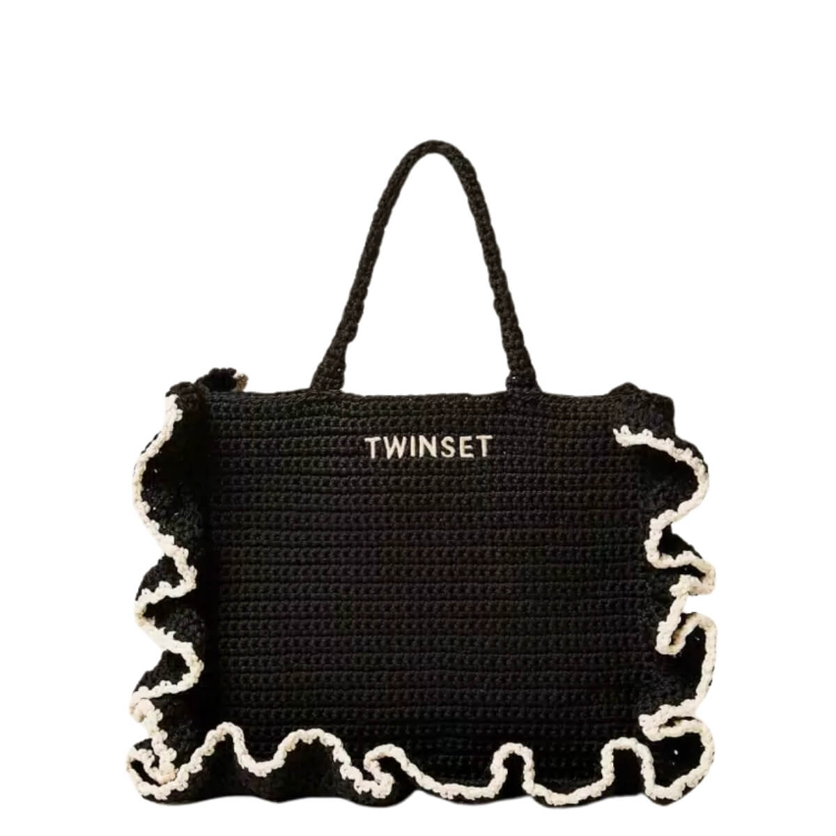 TWINSET SHOPPER LA COROLLE CROCHET 261TD8290 06571 NERO