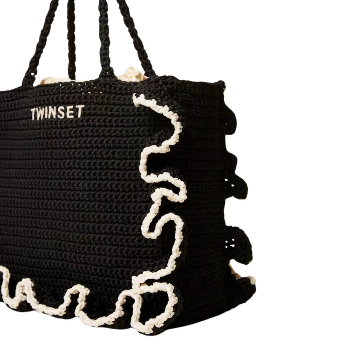 TWINSET SHOPPER LA COROLLE CROCHET 261TD8290 06571 NERO