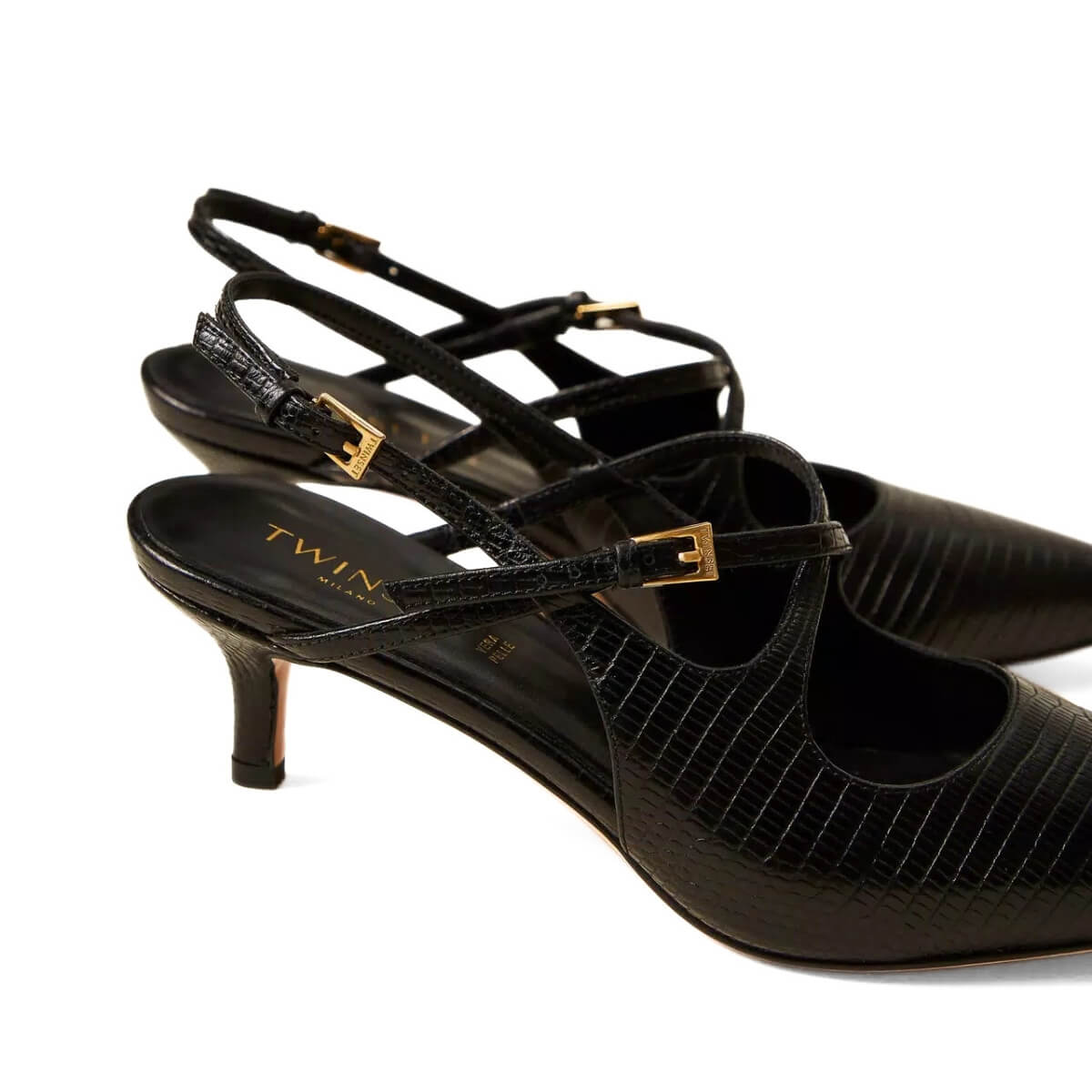 TWINSET SLINGBACK PELLE 262TCP032 13694 NERO