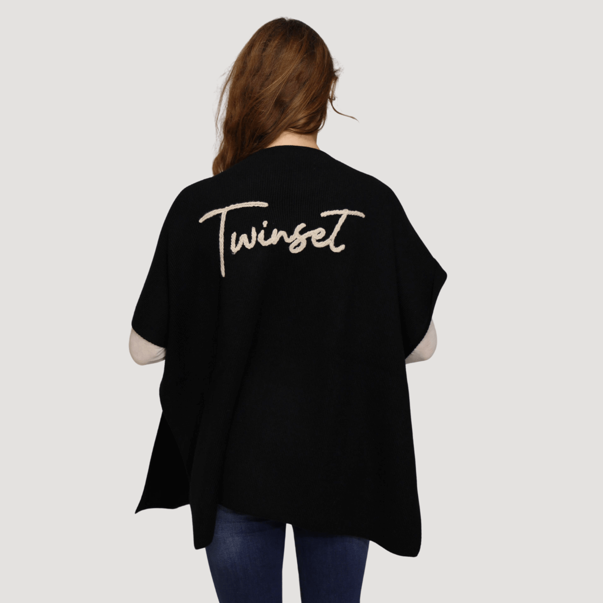 TWINSET PONCHO TA4150-00006 NERO