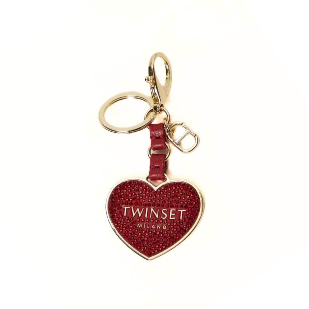 TWINSET PORTACHIAVI TL8024 CUORE ROSSO STRASS