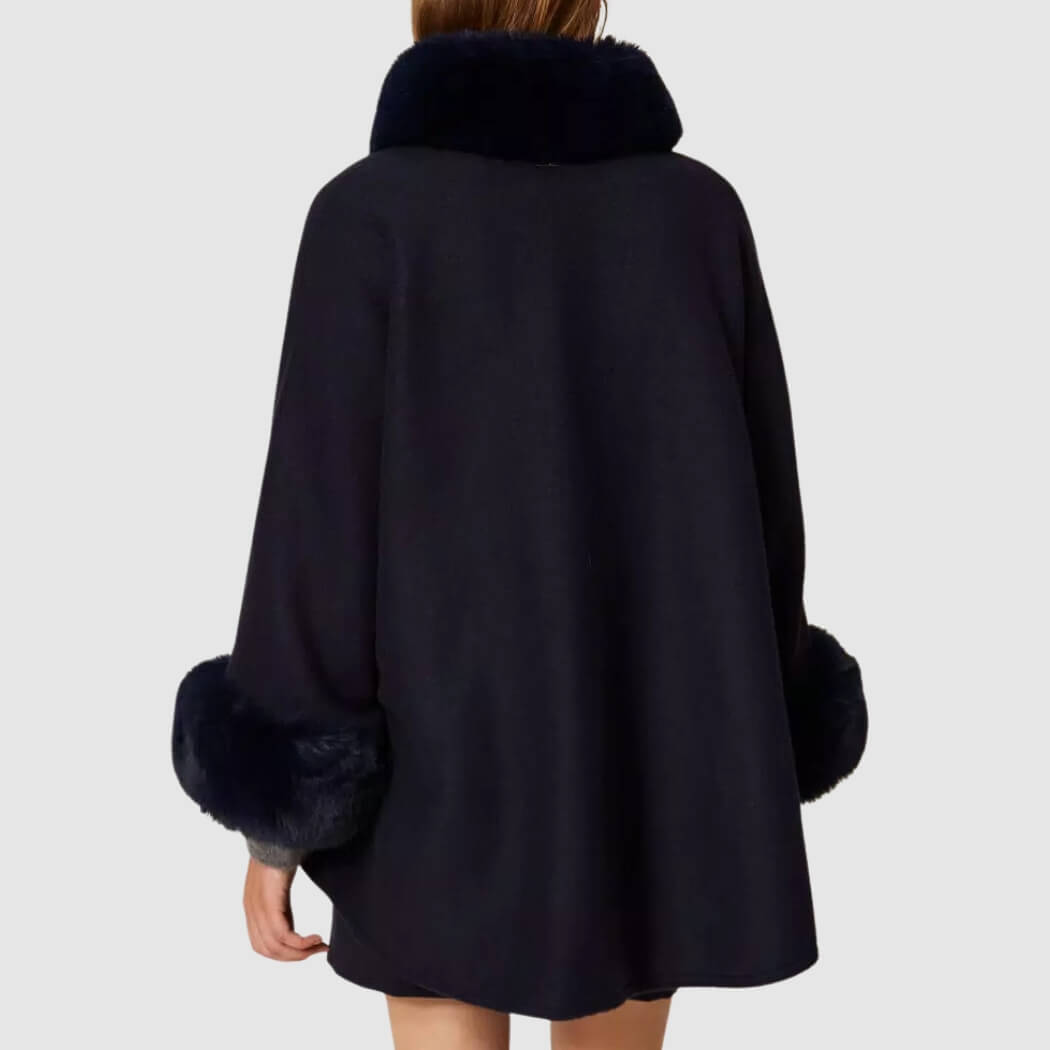 TWINSET PONCHO 262TO5730 BLU NOTTE
