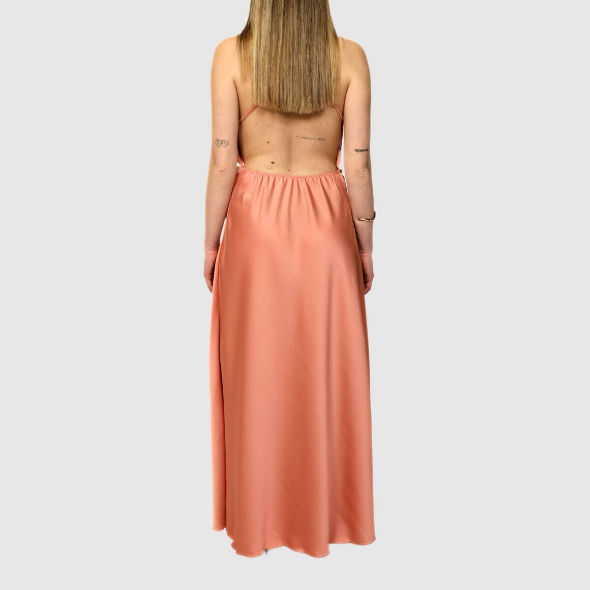 VICOLO VESTITO LUNGO SCHIENA SCOPERTA 0096 ROSA PESCA