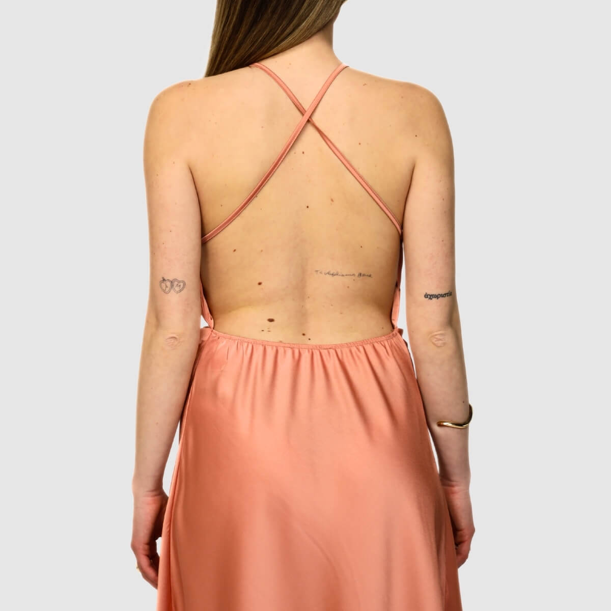 VICOLO VESTITO LUNGO SCHIENA SCOPERTA 0096 ROSA PESCA