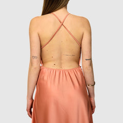 VICOLO VESTITO LUNGO SCHIENA SCOPERTA 0096 ROSA PESCA