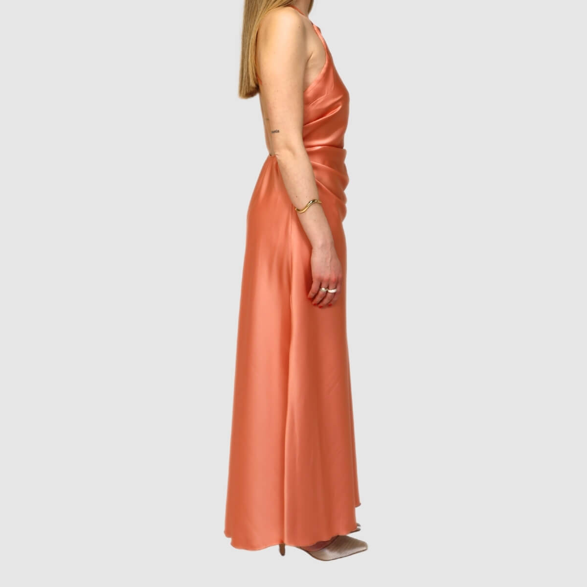 VICOLO VESTITO LUNGO SCHIENA SCOPERTA 0096 ROSA PESCA