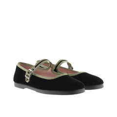 VICTORIA BALLERINE 1080123 NERO CON BORDO VERDE