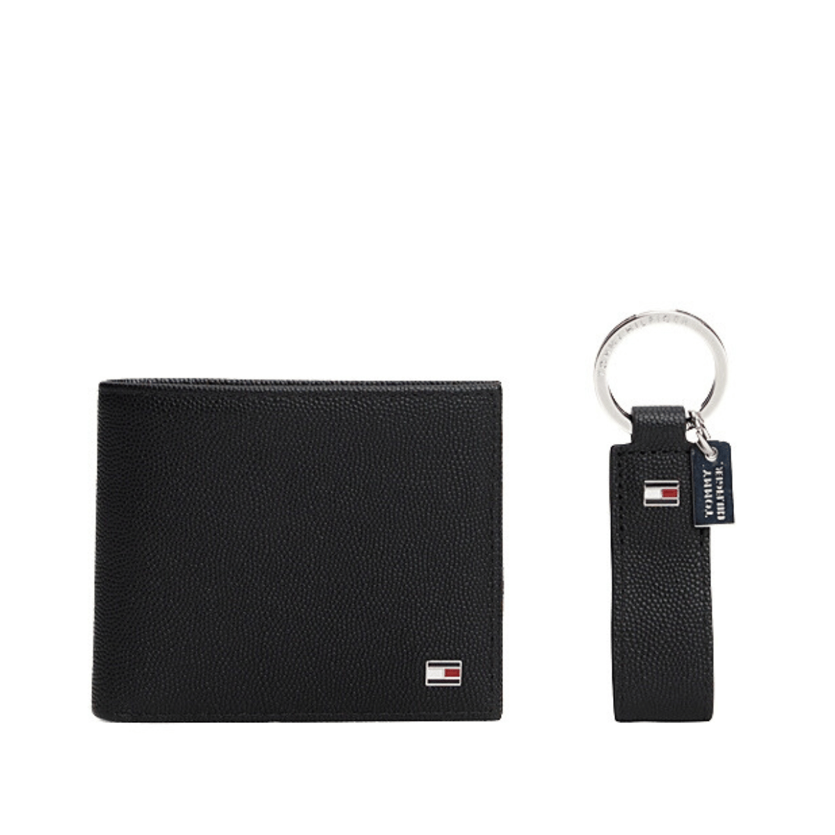 TOMMY HILFIGER SET PORTAFOGLIO PORTACHIAVI AM0AM13604 BDS NERO