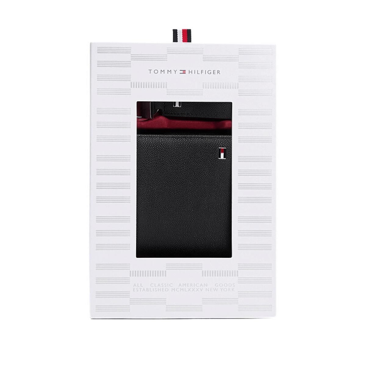 TOMMY HILFIGER SET PORTAFOGLIO PORTACHIAVI AM0AM13604 BDS NERO