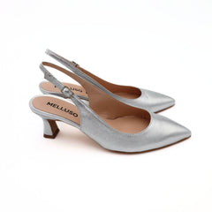 MELLUSO SLINGBACK D166 ARGENTO