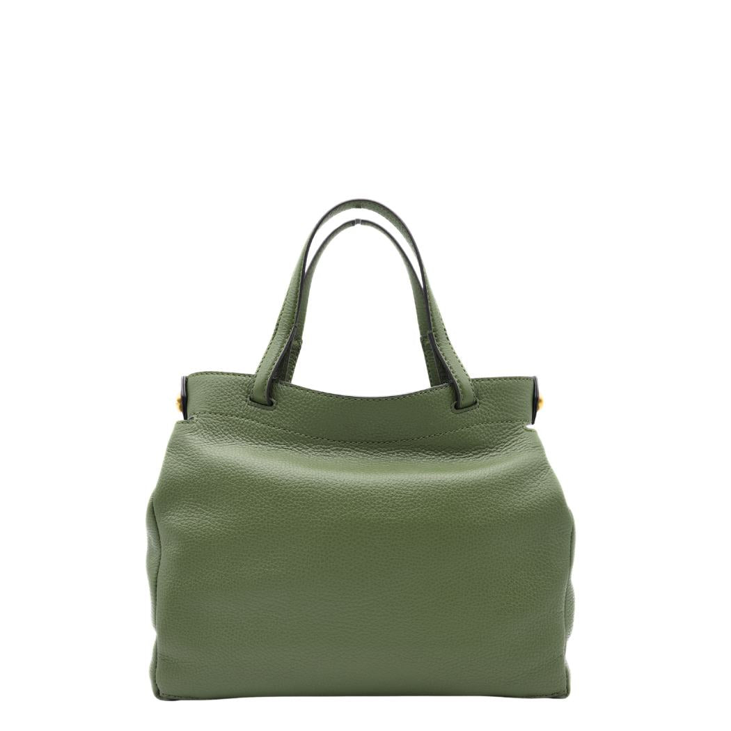 Borsa Gianni Chiarini BS11290 Verde in pelle, vista frontale con tracolla