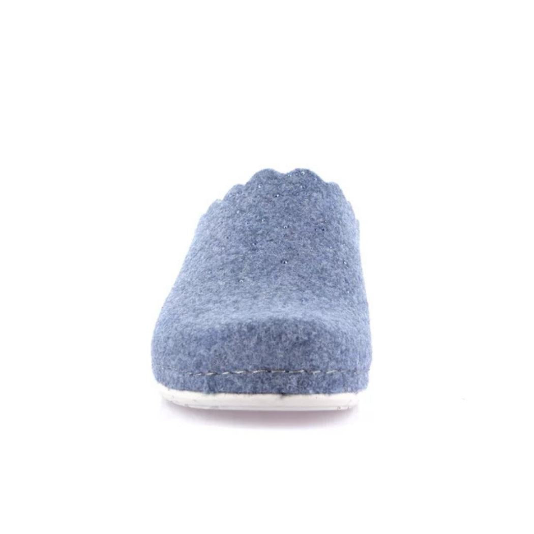 Ciabatta donna Grünland PRAU CI1544 in feltro colore indaco vista di profilo