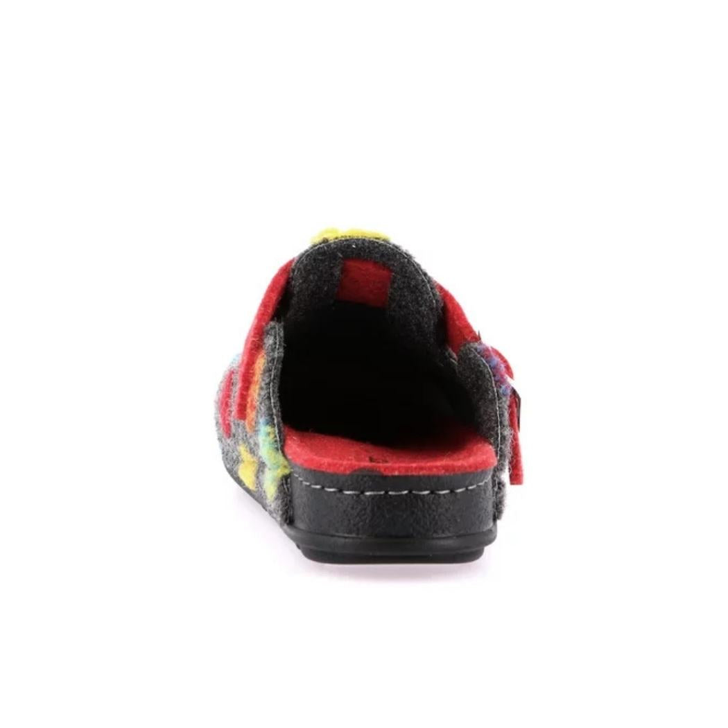 Ciabatta donna Grünland PILA CI2974 color antracite con fantasia a pois