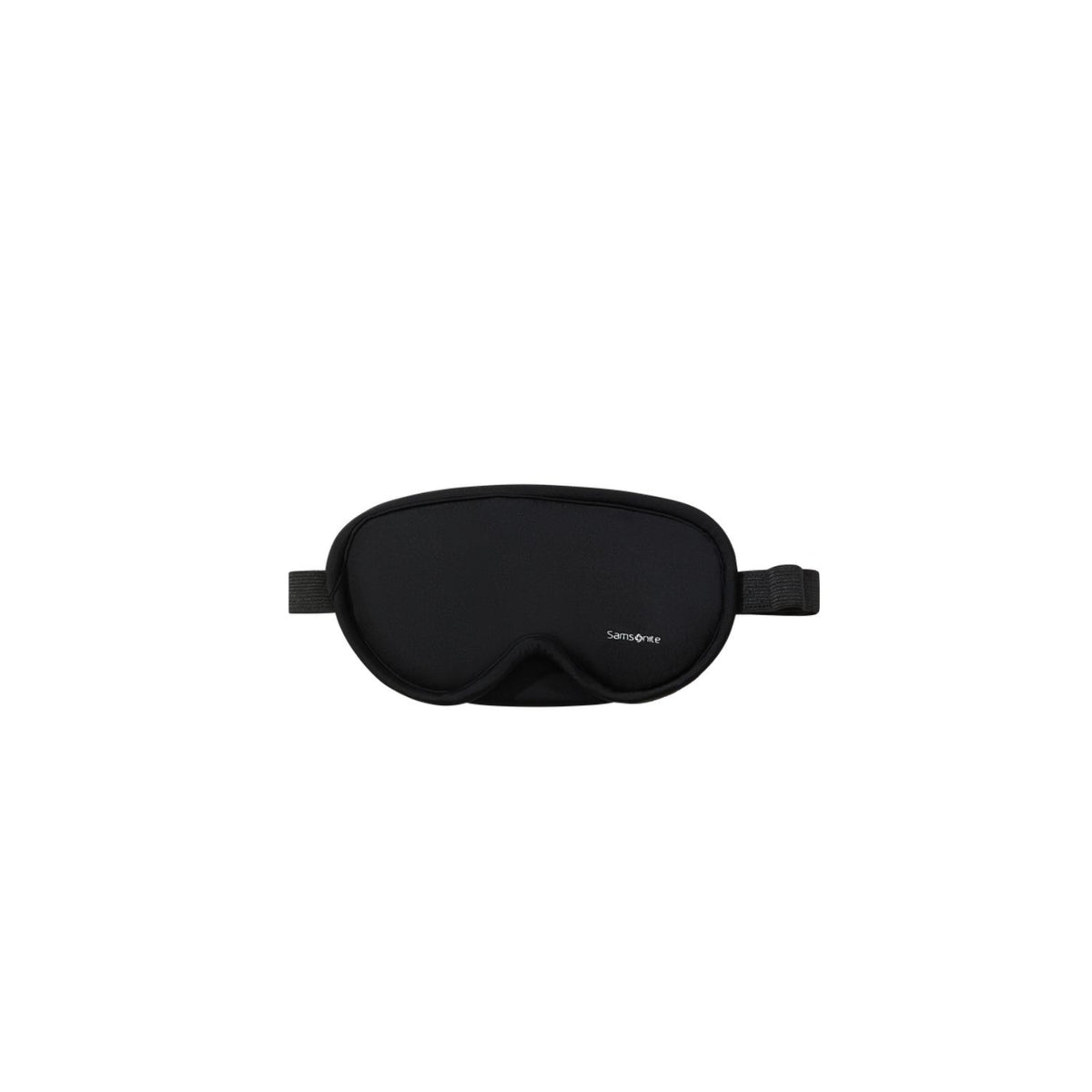 Maschera per occhi nera con fascia elastica e tappi auricolari in schiuma viscoelastica