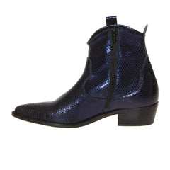 the-flow-m300-stivaletto-texano-pelle-rettile-blu