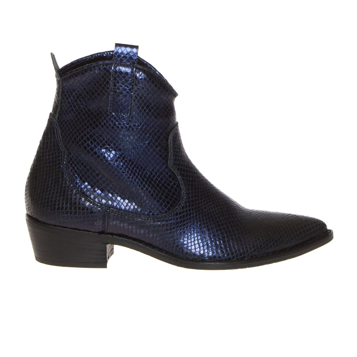 the-flow-m300-stivaletto-texano-pelle-rettile-blu