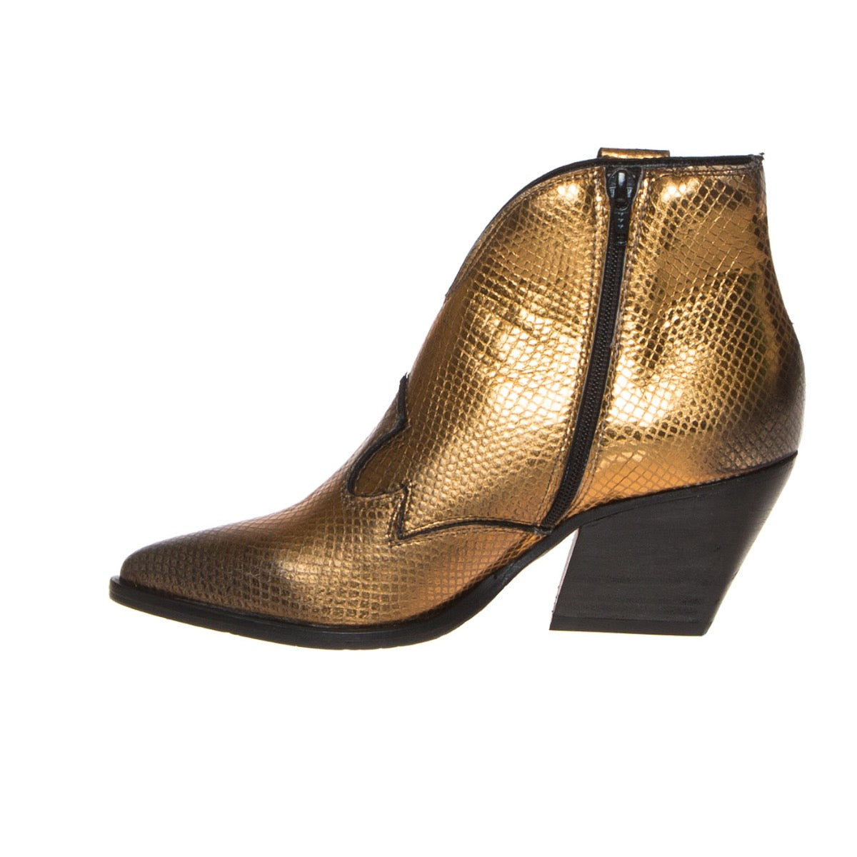 the-flow-m600-stivaletto-texano-pelle-rettile-oro